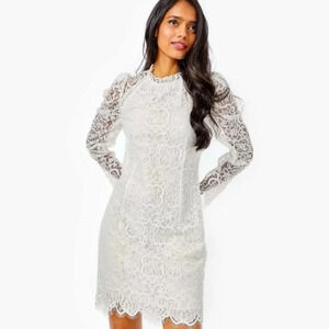 Lilly Pulitzer White Lace Long Sleeve Dress
